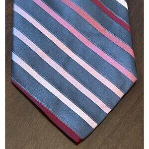 Express Design Studio Gray Pink 100% Imported Silk Men’s Neck Tie Made In USA